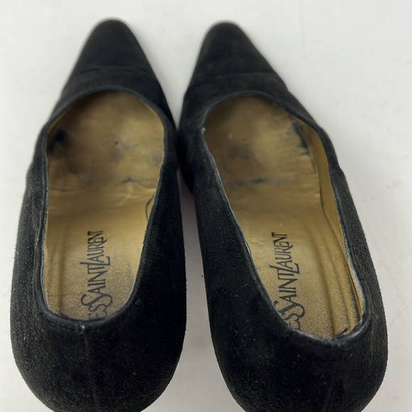 VINTAGE YVES SAINT LAURENT YSL Classic Black Suede heels Made in Italy size 9 - Picture 12 of 14